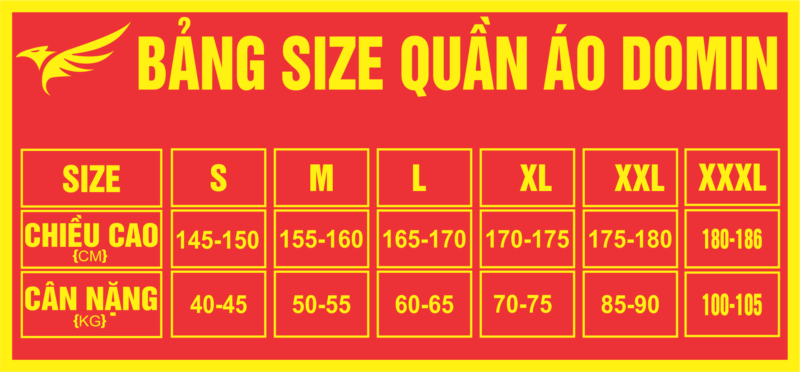 bảng size áo bóng đá châu á